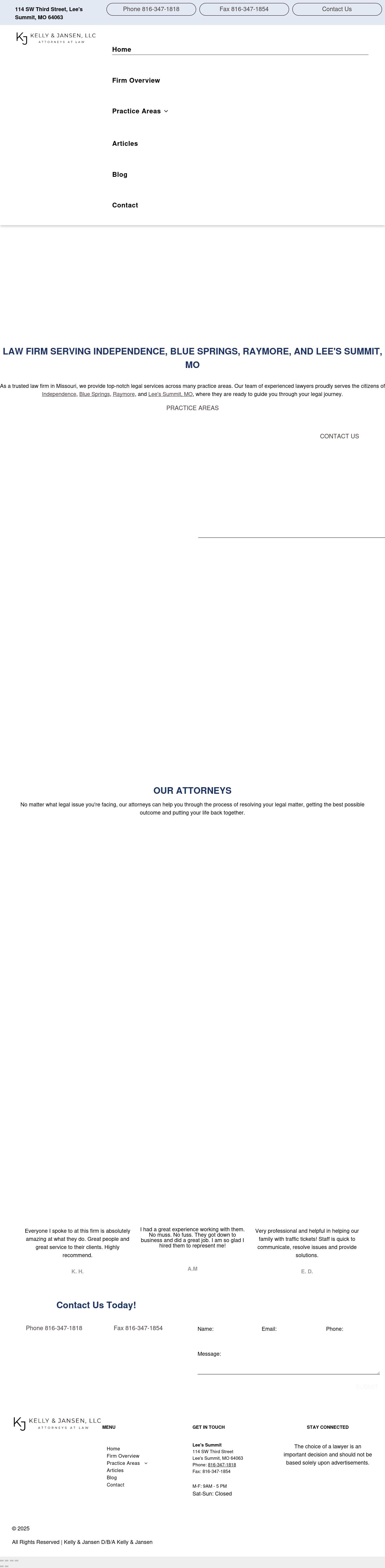 Kelly, Symonds & Reed, LLC - Lee's Summit MO Lawyers