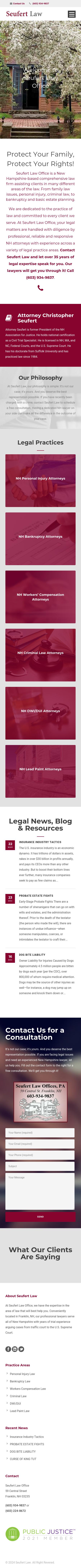 Seufert Law Offices, PA - Franklin NH Lawyers