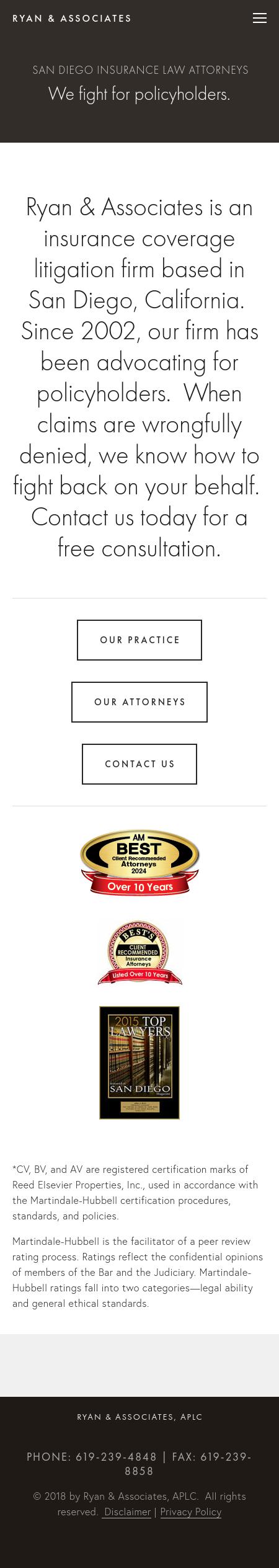 Law Offices of Greg J. Ryan - San Diego CA Lawyers