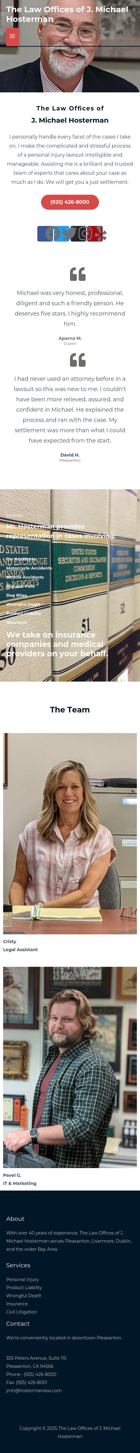 The Law Offices of J. Michael Hosterman - Pleasanton CA Lawyers